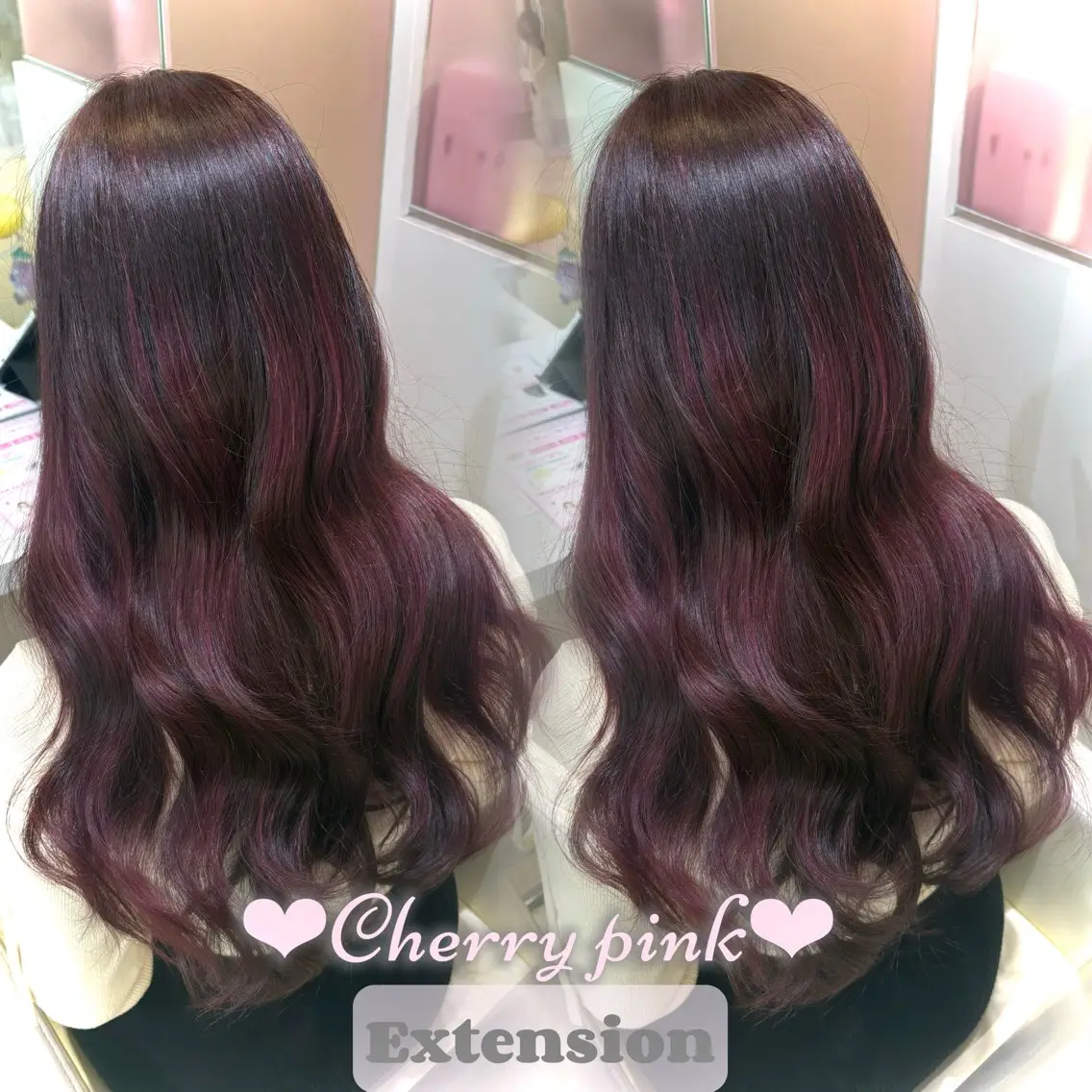 ロング カラー ピンクカラー エクステ ヘアカラー エクステ 新宿/艶カラー 🎀韓国ヘアKANAのヘアスタイル