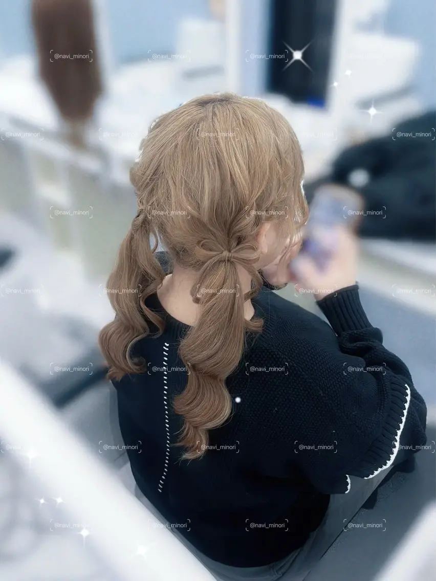 ロング ヘアアレンジ ツインテール ヨシンモリ Hairset minoriのヘアスタイル