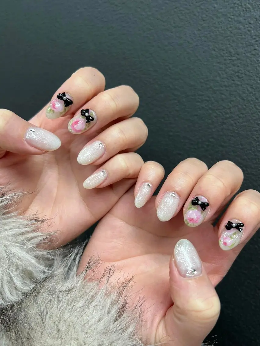 ネイル 韓国ネイル 持ち込み ニュアンスネイル ネイルチップ 冬ネイル LISA ANA.CHUOのネイルデザイン