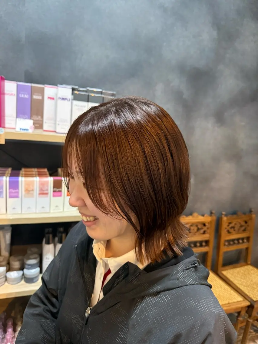 ミディアム カラー カット ヘアカラー トリートメント 似合わせ/ナチュラル ヘア/ゆづきのヘアスタイル