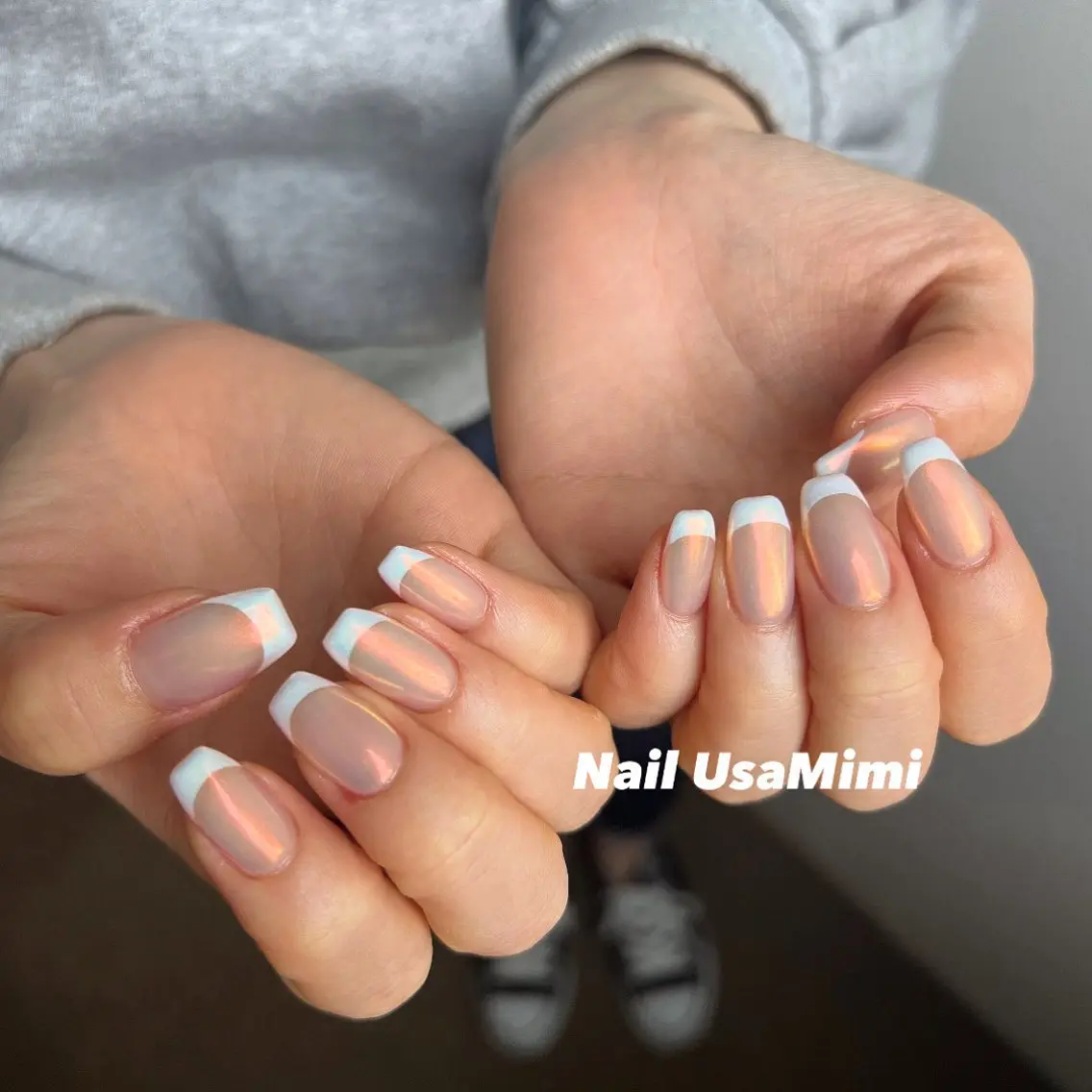 ネイル フレンチネイル ジェルネイル 韓国ネイル マグネットネイル 持ち込み 本町NailUsa Mimi RIKOのネイルデザイン