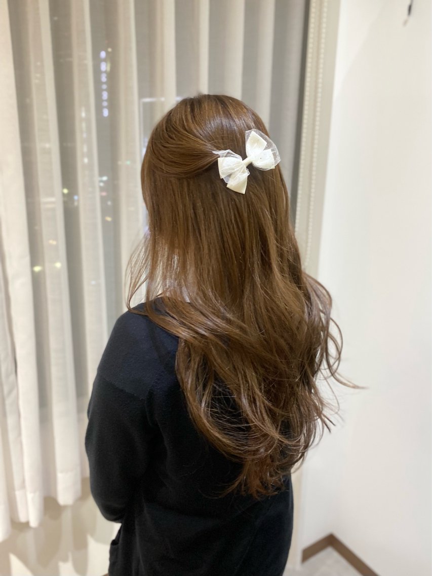 ロング カット 王道かわいい🤍ベー ジュカラー*里々花*のヘアスタイル