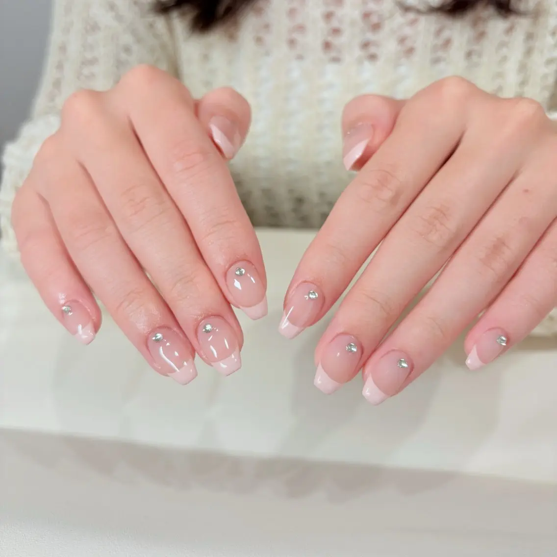 ネイル べっ甲ネイル フレンチネイル ジェルネイル ガラスフレンチ マグネットネイル ハンドネイル Lovely Nail Salonのネイルデザイン