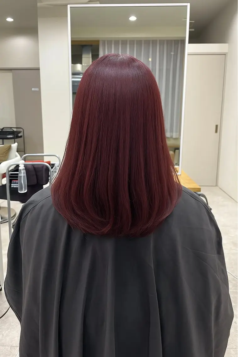 ミディアム カラー レッドカラー 透明感カラー⭐️ Takumaのヘアスタイル