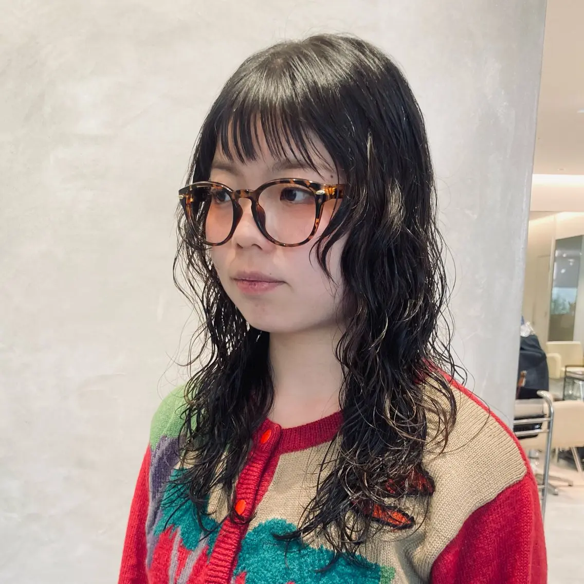 セミロング カット パーマ トリートメント レイヤーカット🪄 ヘアセット🪄シホのヘアスタイル