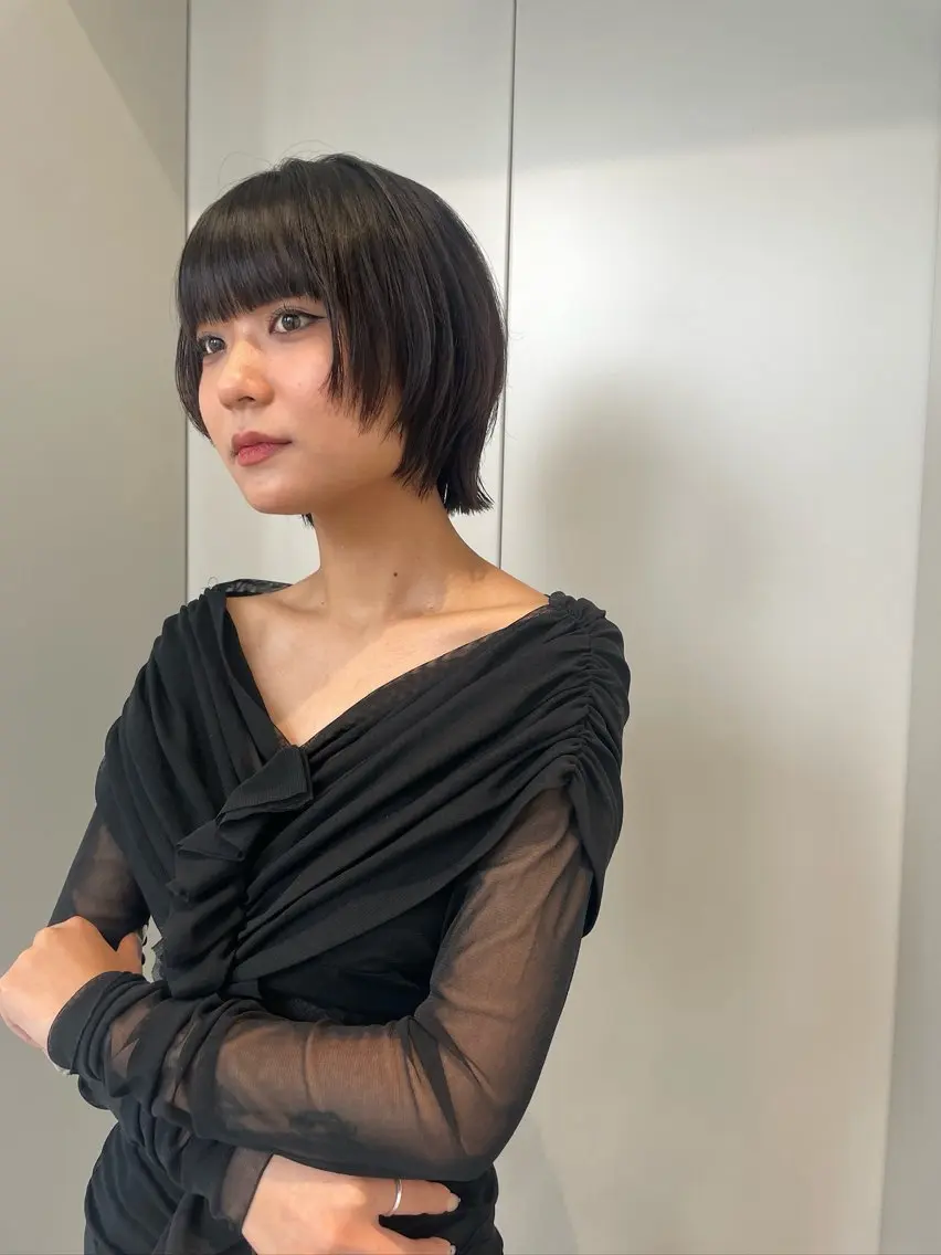 ショート 抜け感ボブ×パーマ |kazaneのヘアスタイル