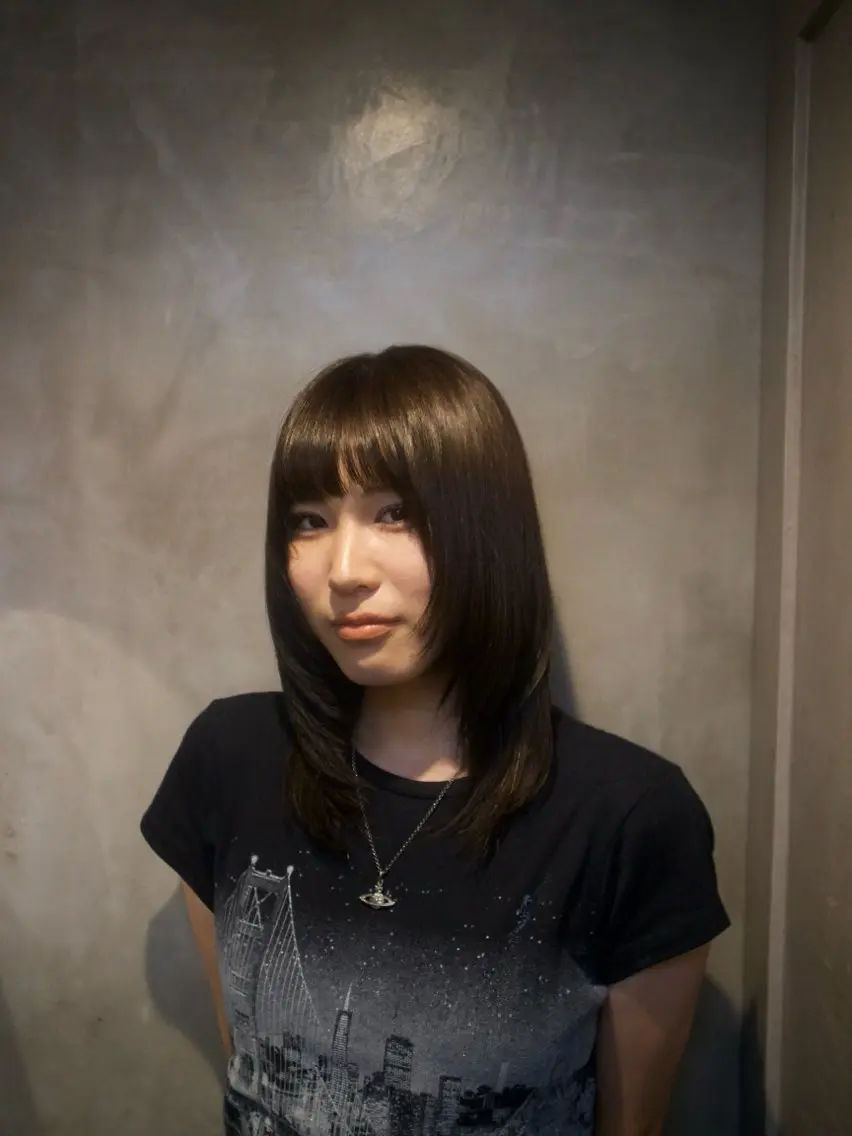 ミディアム カラー 縮毛矯正 トリートメント ヘアカラー 🌀嵐士 /夏似合わせカラーのヘアスタイル