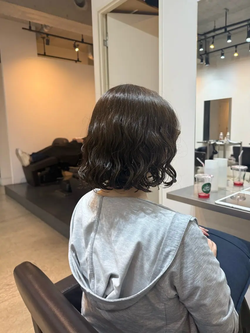 ミディアム 🌿朝5分でお洒落 パーマスタイル🌿のヘアスタイル