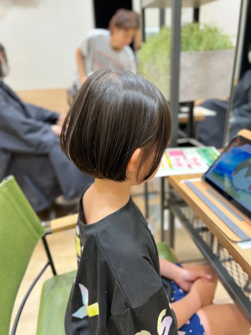 ショート キッズ ボブ カット トリートメント 山口 玖瑠美のヘアスタイル