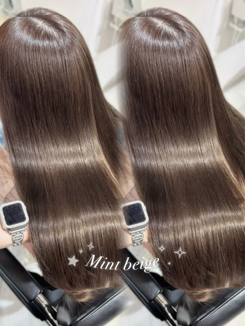 ロング カラー ベージュカラー ブリーチ 透明感カラー ダブルカラー ミント ヘアカラー トリートメント 盛れる顔まわり🤍 渋谷/Risa🎀のヘアスタイル