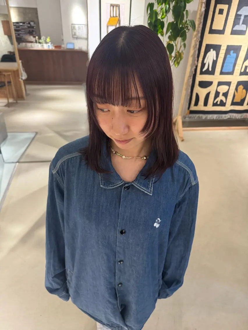 ミディアム カラー ブラウンカラー ピンクカラー ピンクブラウン ヘアカラー yuka🥕 橿原神宮前のヘアスタイル