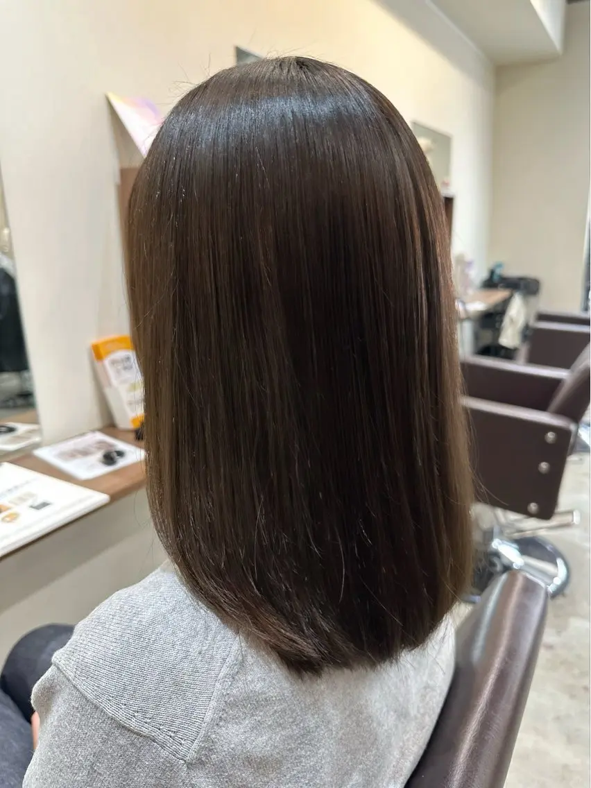 ミディアム 縮毛矯正+モテカラー 🎀✨MIHOのヘアスタイル