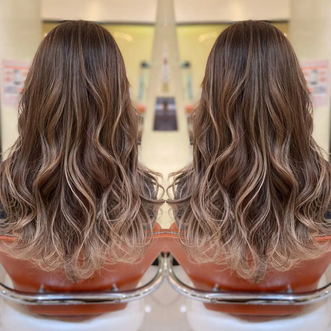 セミロング カット ヘアカラー トリートメント Y Uのヘアスタイル