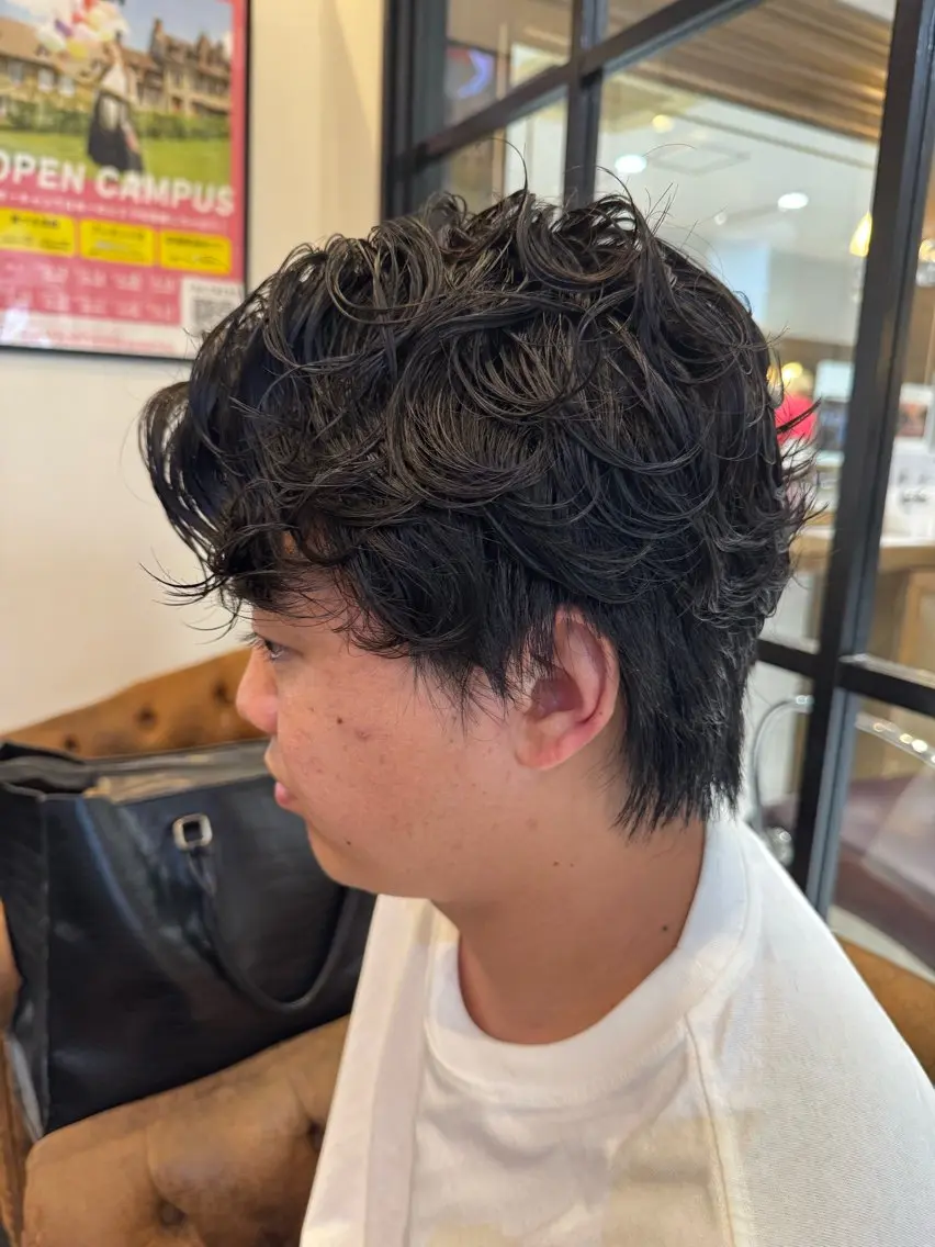ミディアム パーマ メンズ メンズ特化🔥 有田波人のヘアスタイル