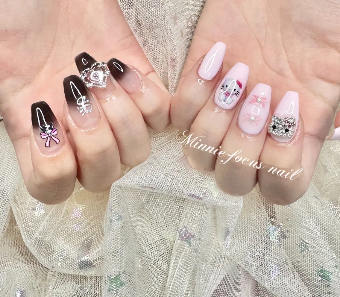 ネイル グラデーション 韓国ネイル 持ち込み ワンホンネイル 🧸Luvia nail✨のネイルデザイン