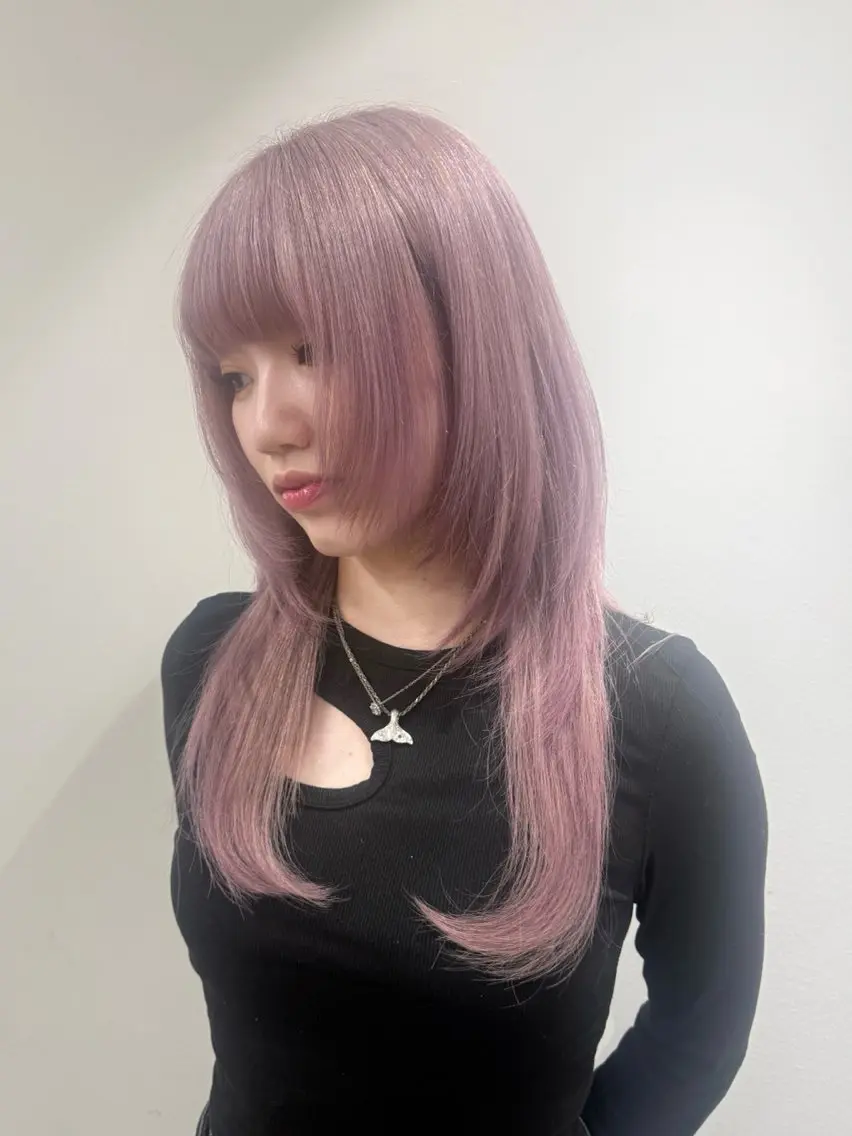 ロング カラー ラベンダーカラー ラベンダーピンク ピンクカラー ヘアカラー ブリーチ・ハイトーン 🪐✩serenaのヘアスタイル