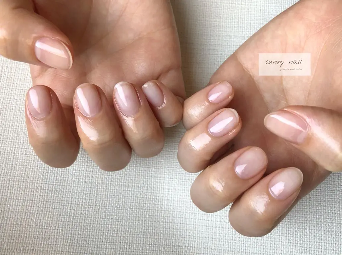 ネイル クリアネイル ジェルネイル ニュアンスネイル パラジェル sunny nailのネイルデザイン