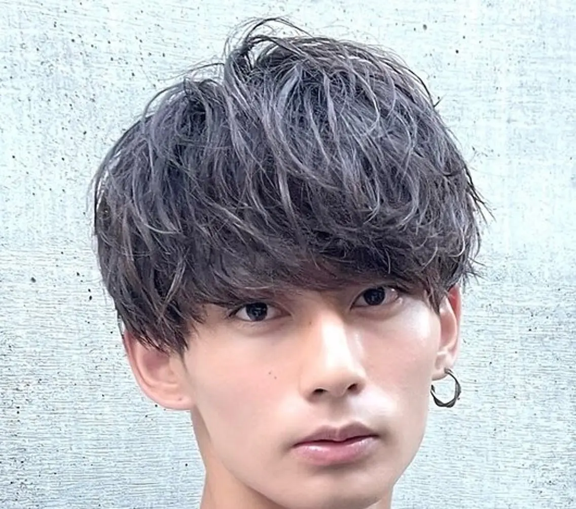 ショート パーマ メンズ マッシュ メンズパーマ 小顔カット 山梨メンズパーマ 波巻きパーマ石原大地のヘアスタイル