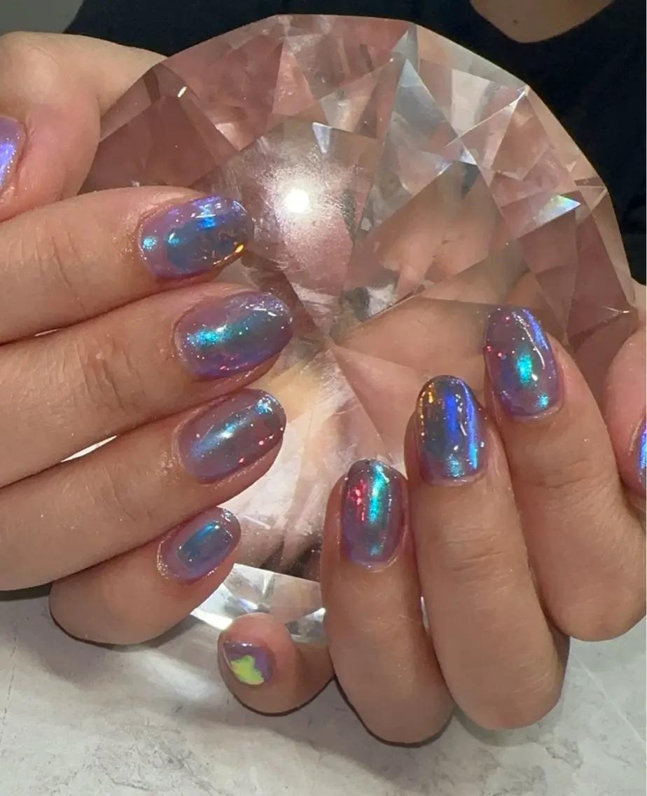 ネイル 氷ネイル・うるうるネイル キラキラネイル ハンドネイル with nail.のネイルデザイン