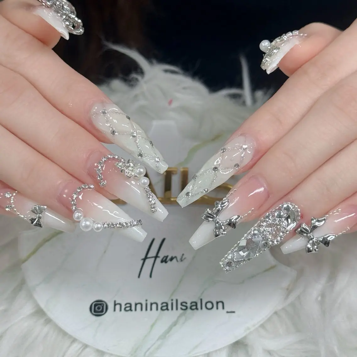 ネイル フットネイル フレンチネイル グラデーション 韓国ネイル ロングネイル ハンドネイル Hani Nail Salonのネイルデザイン