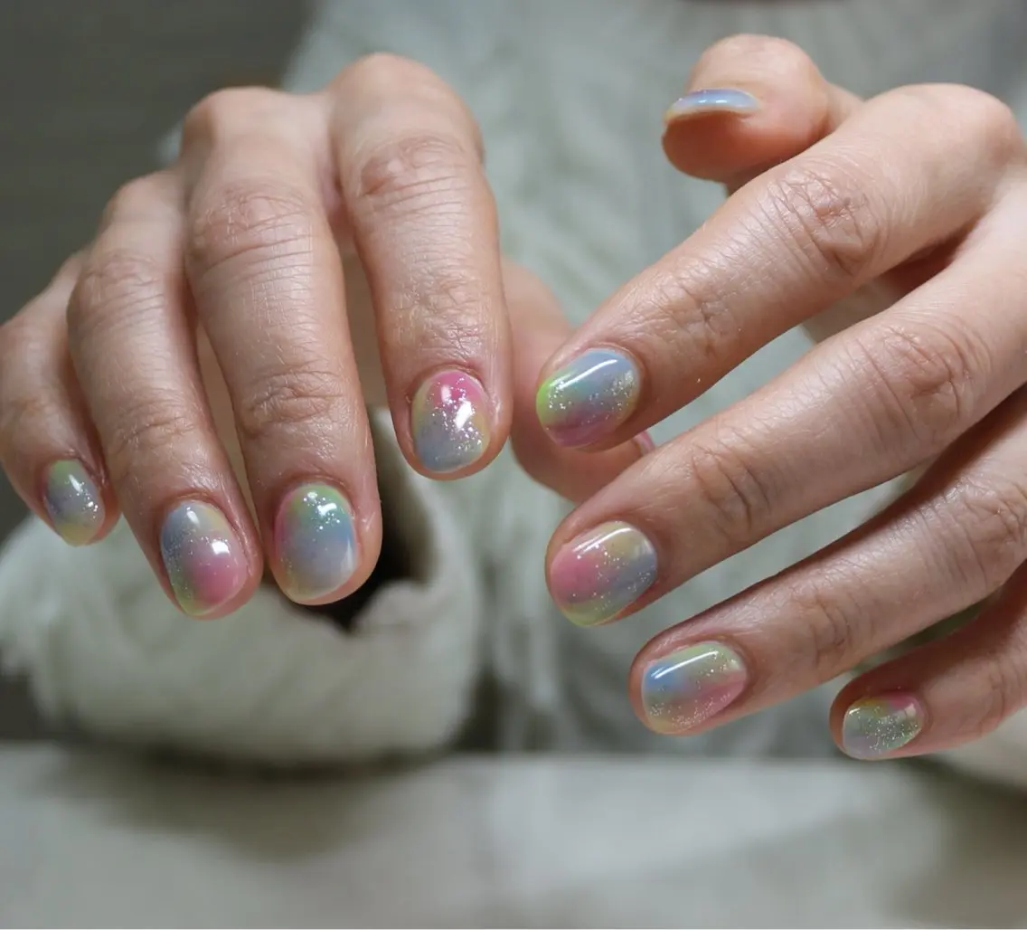 ネイル 大理石ネイル(マーブル) ニュアンスネイル 春ネイル ハンドネイル Baku Nailsのネイルデザイン