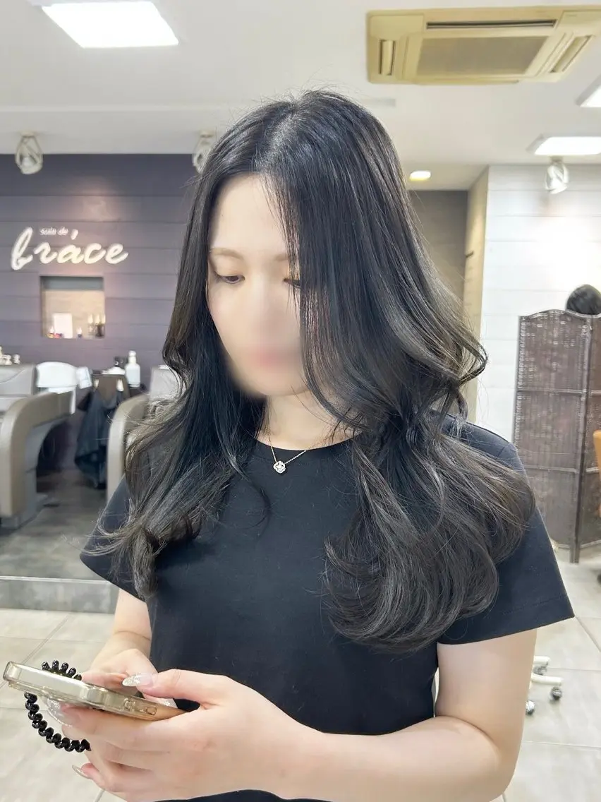 ロング カット ヘアカラー レイヤー/艶髪カラー 森本くるみのヘアスタイル