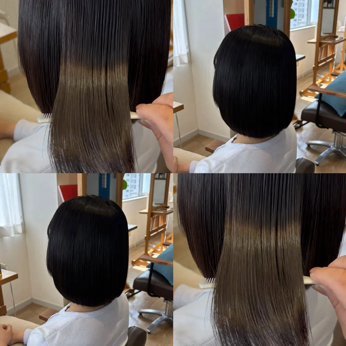ショート パーマ 縮毛矯正 RINNO🌷透明感 カラー/髪質改善のヘアスタイル