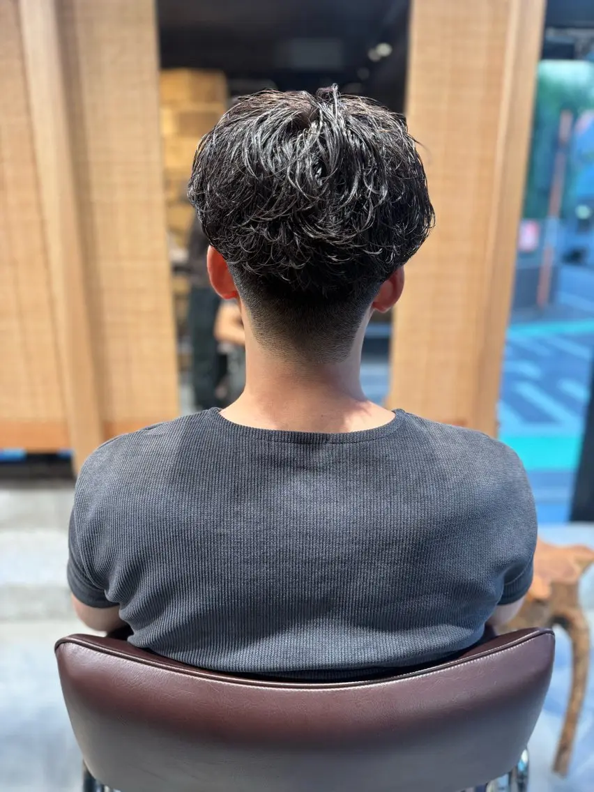 ショート メンズ カット パーマ トリートメント 薬院平尾メンズパーマ メンズサロンkazのヘアスタイル