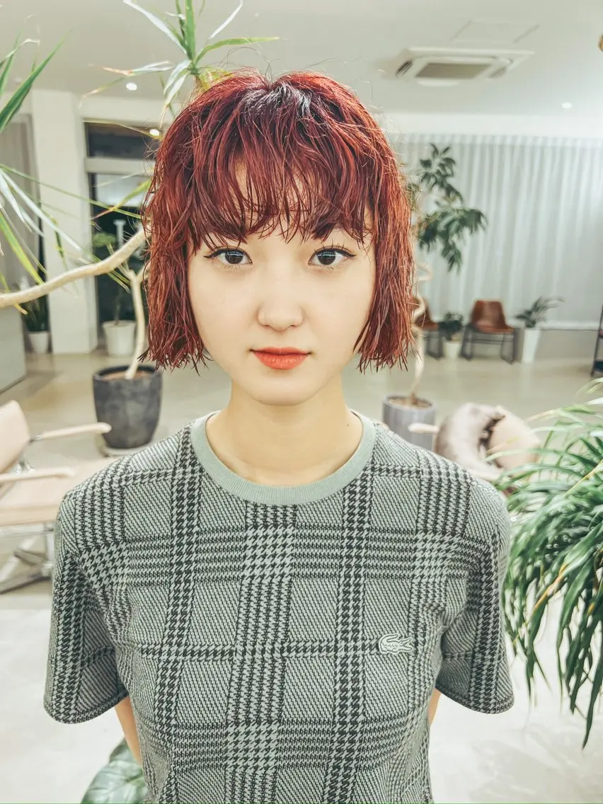 ショート カラー パーマ ボブ ニュアンスパーマ カット ヘアカラー トリートメント つくばUtooe's 副店長 寺沢颯のヘアスタイル
