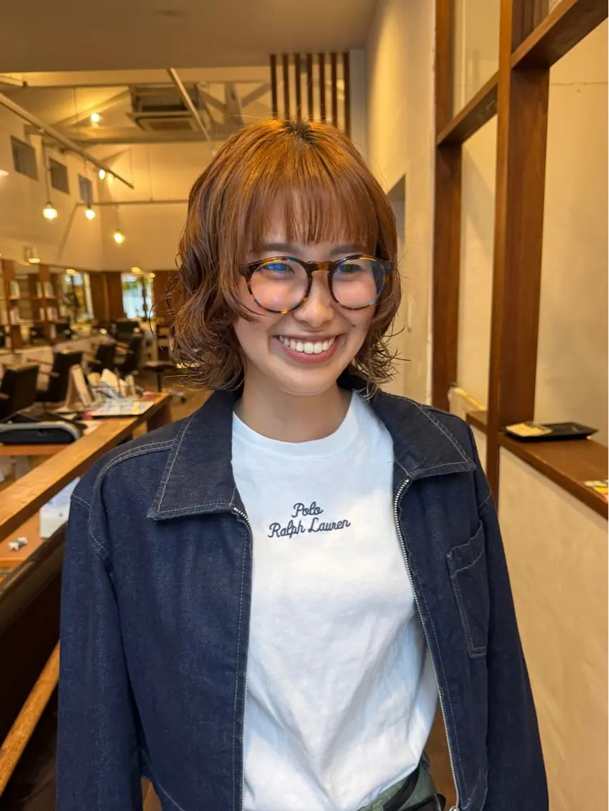 ミディアム ミディアムパーマ カット パーマ MOK大阪梅田店 Asahiのヘアスタイル