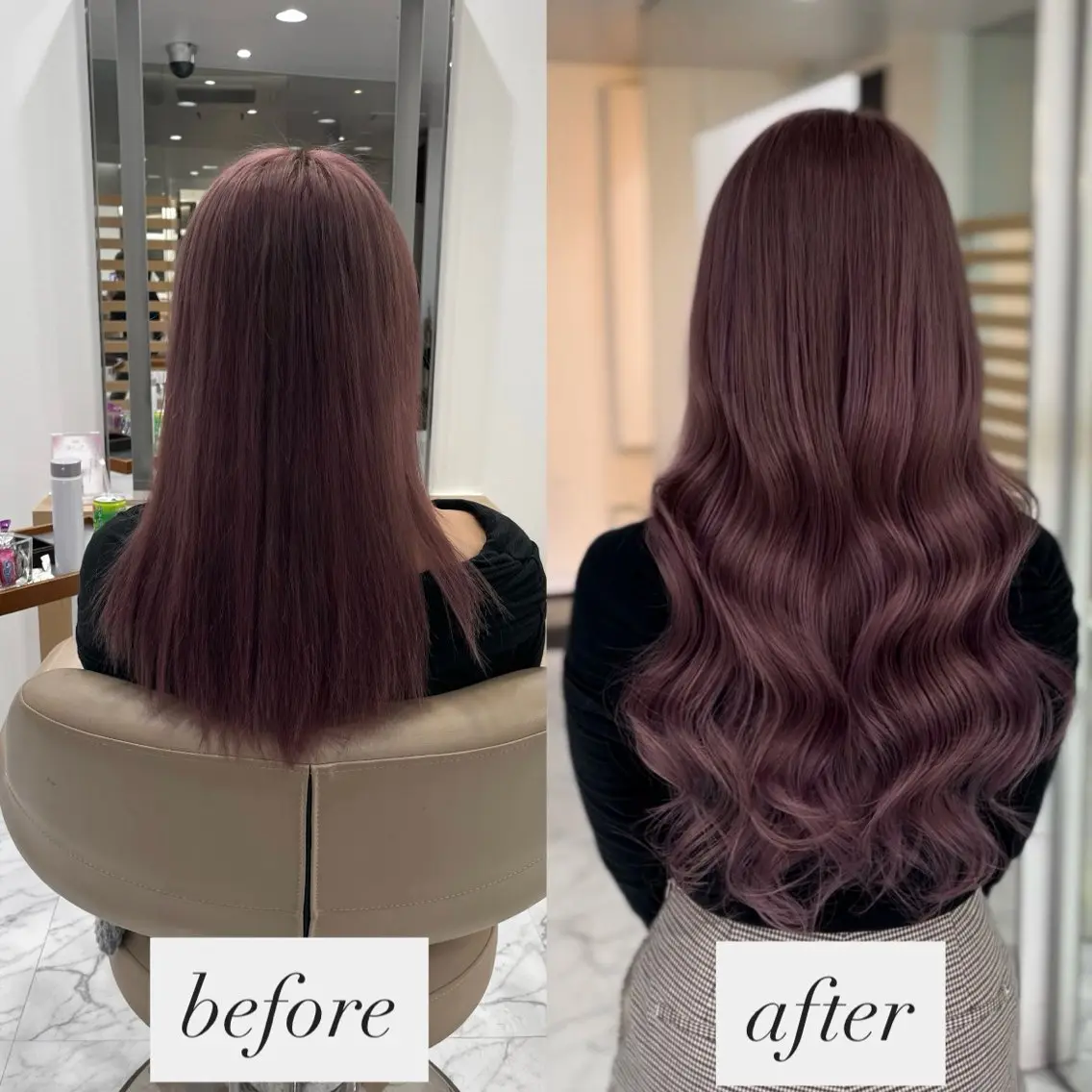 ロング カット ヘアカラー エクステ 赤み消し透明感カラー オオヤマのヘアスタイル