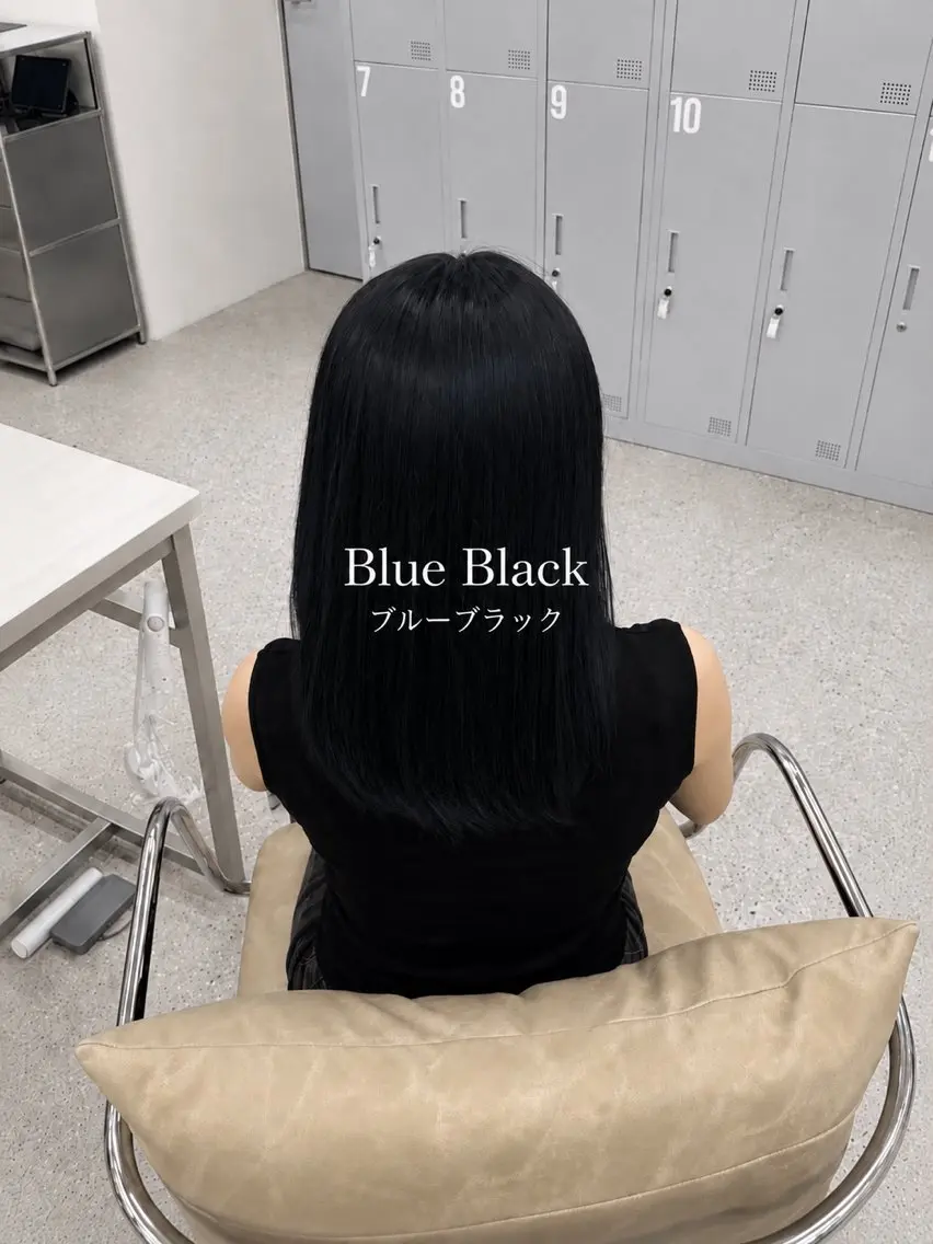 ロング カラー 黒髪 ブルーカラー ブルーブラック 透明感カラー ヘアカラー トリートメント COCO / ayaneのヘアスタイル