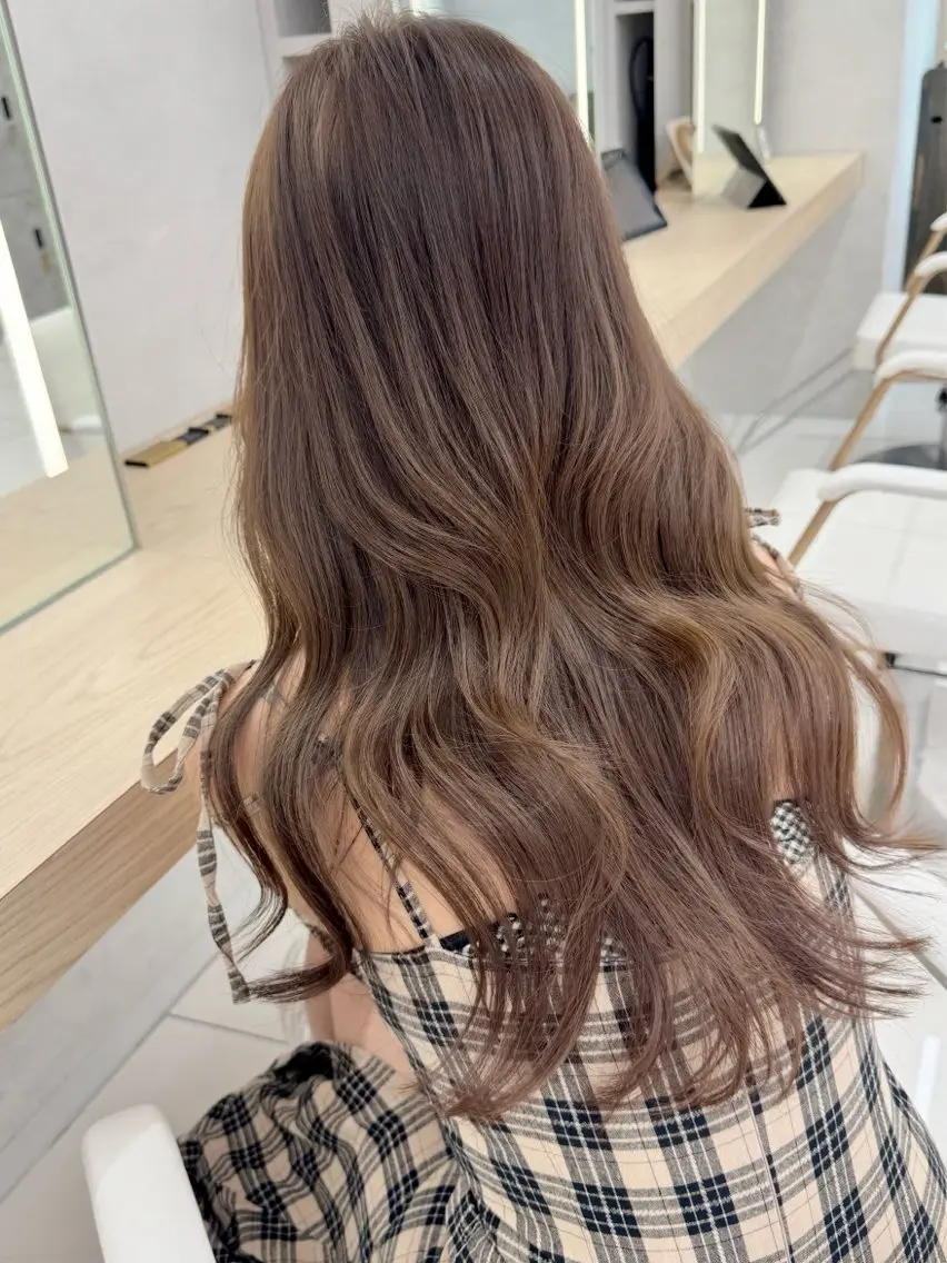 ロング 韓国風ヘア ヘアカラー トリートメント ゆな/髪質改善 ・透明感カラー🎀のヘアスタイル