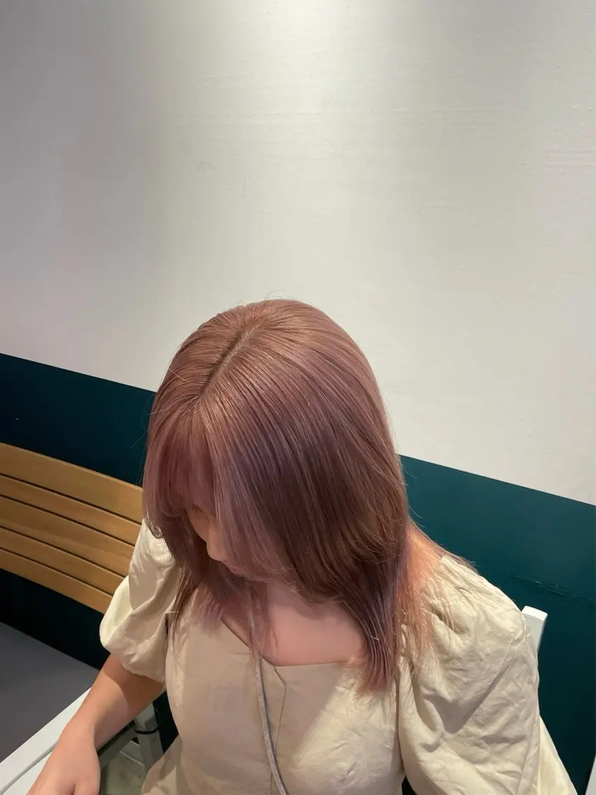 ミディアム カラー ヘアカラー トリートメント mizu🐾 hair braceのヘアスタイル