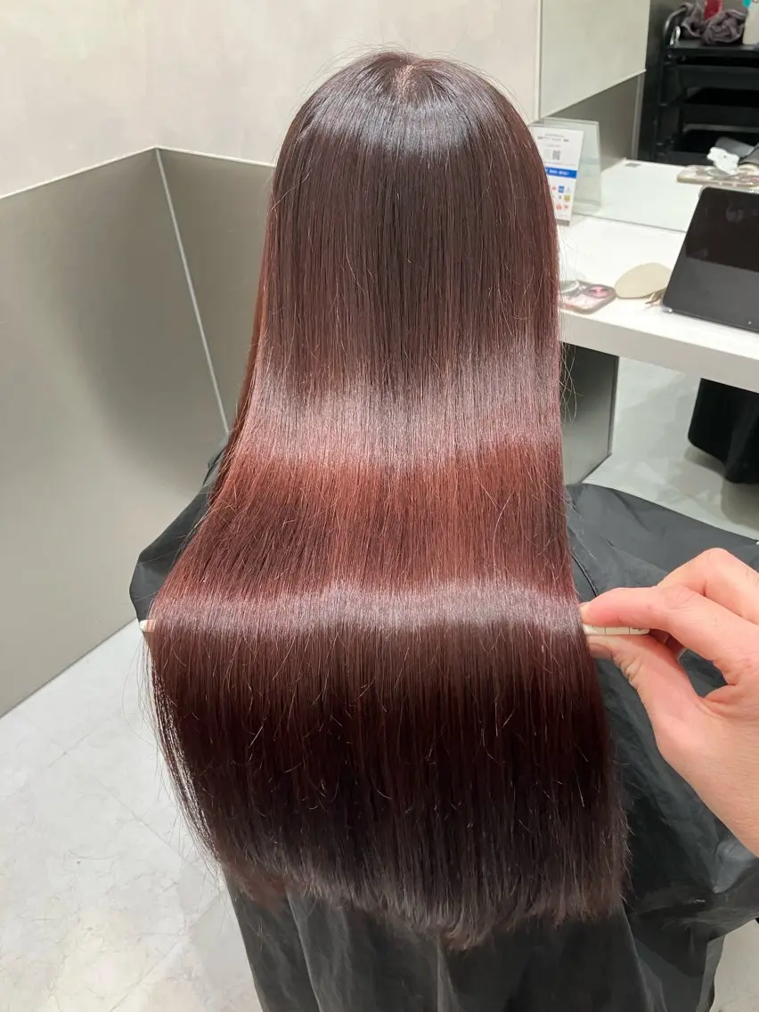 ロング カラー カット ヘアカラー トリートメント 💖ブリーチなし透明 感💖ASAHIのヘアスタイル