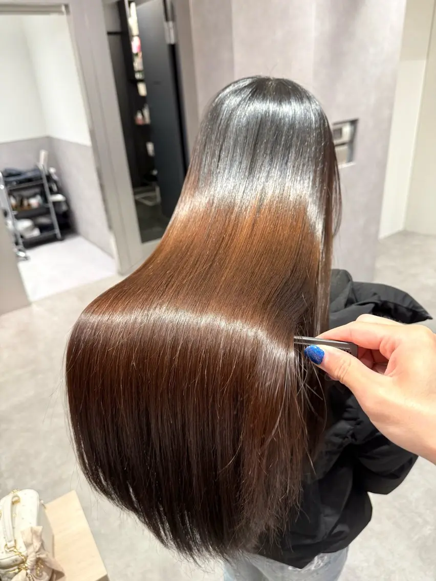 カラー パーマ ヘアアレンジ 髪質改善 縮毛矯正 縮毛矯正 トリートメント 縮毛矯正/髪質改善/ ブリーチ毛/木元渓太のヘアスタイル