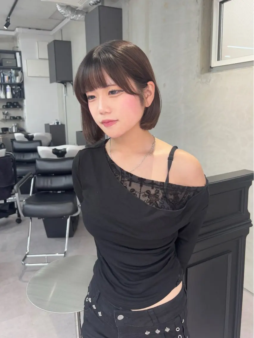 ショート ボブ 顔周りカット 玖須 綾音 /柔らかい海外ヘア♡のヘアスタイル