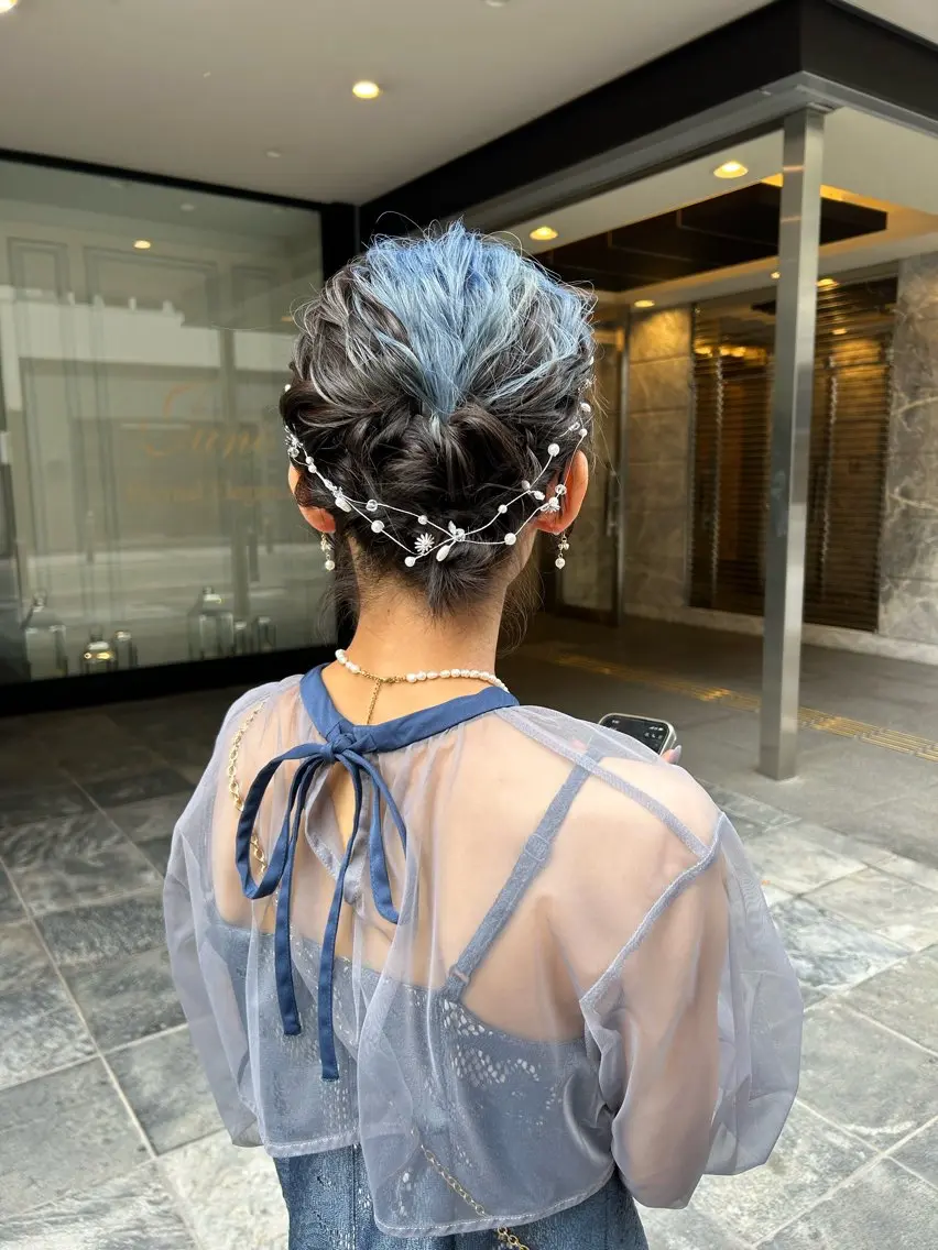 ショート カラー ヘアアレンジ ベリーショート ショートヘア ヘアセット AKO .のヘアスタイル