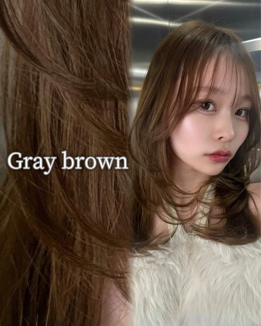 セミロング 顔周りカット ハイレイヤー 韓国風ヘア レイヤーカット カット ヘアカラー トリートメント 隼多/似合わせ レイヤー/オリーブのヘアスタイル