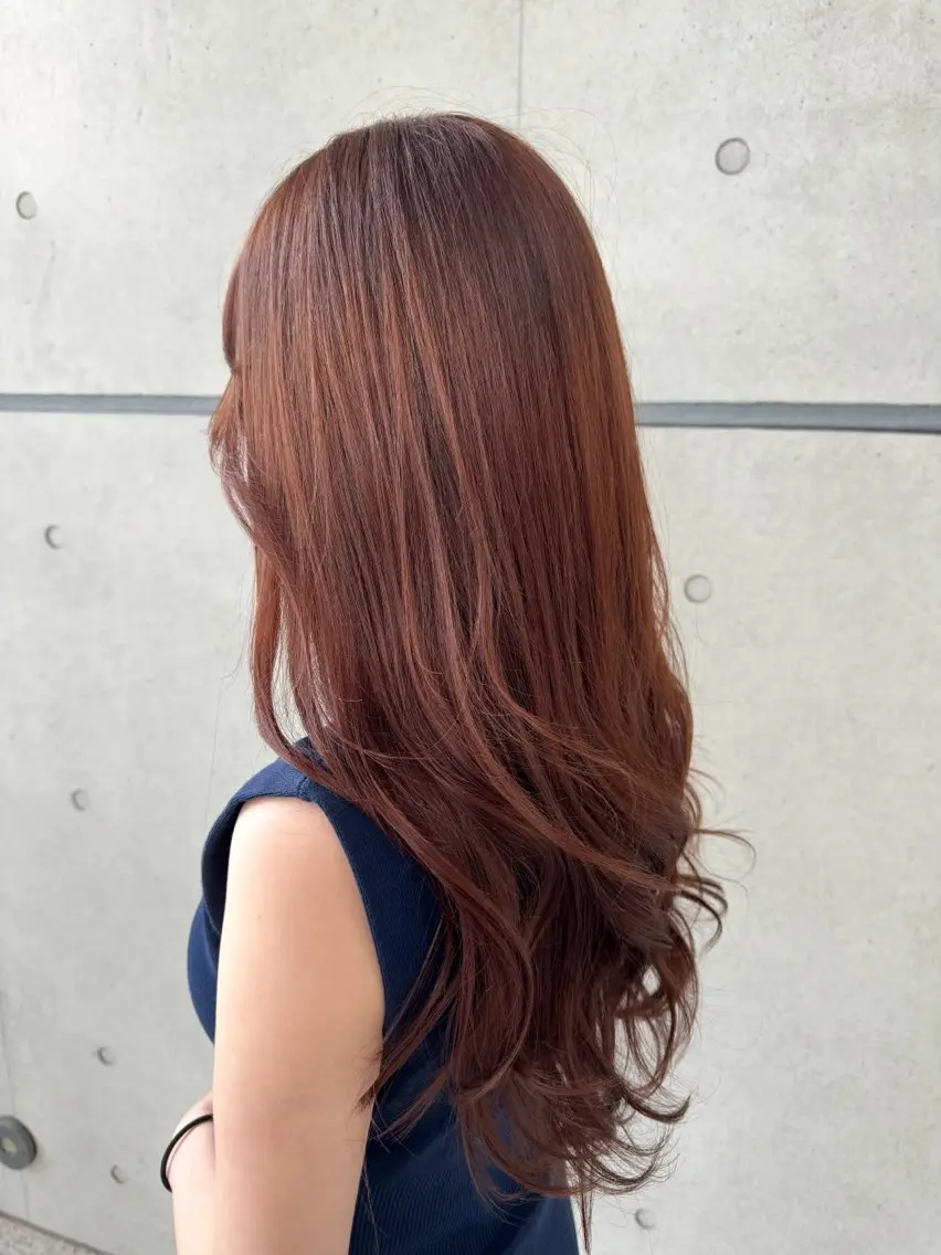 ロング カラー ベージュカラー ピンクカラー ピンクベージュ 椎葉 祐也のヘアスタイル
