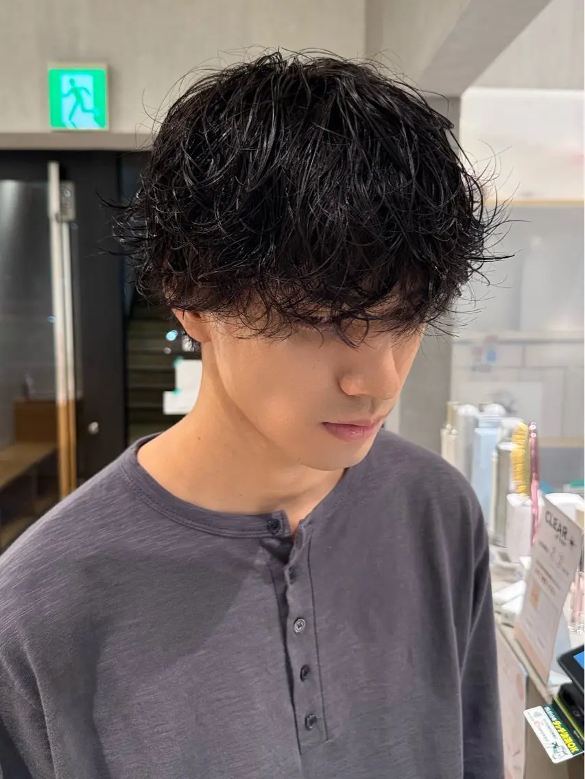 メンズ メンズパーマ カット パーマ shuto/ 本山/ショートモデルのヘアスタイル
