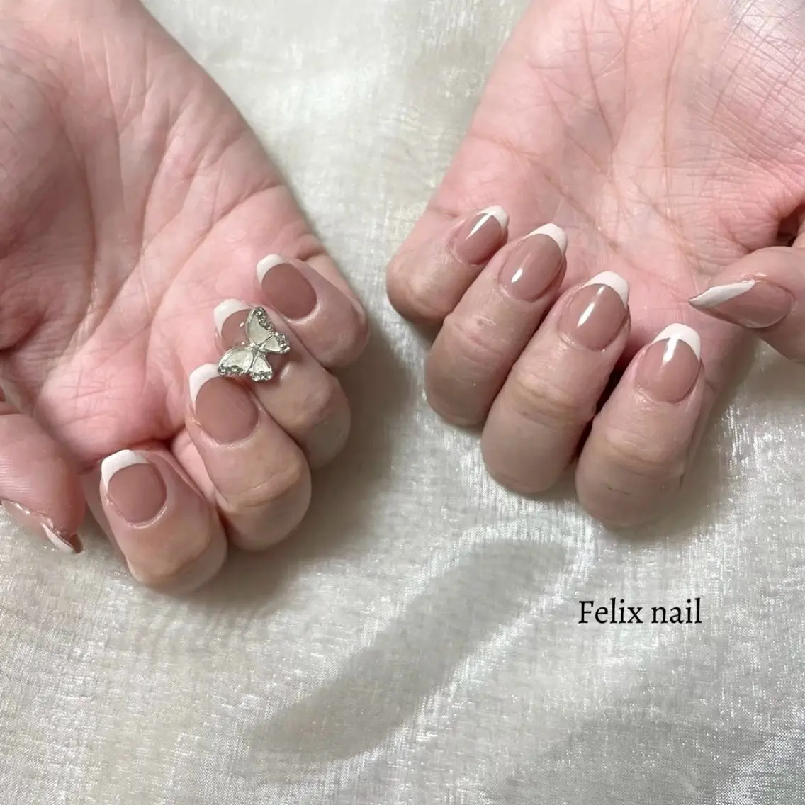 オフ有・オフ無OK✨【モデル募集】 フレンチにパーツを1つ乗せられます 🎀 ※お爪の長さを残せる方限定です🙇♂️の写真