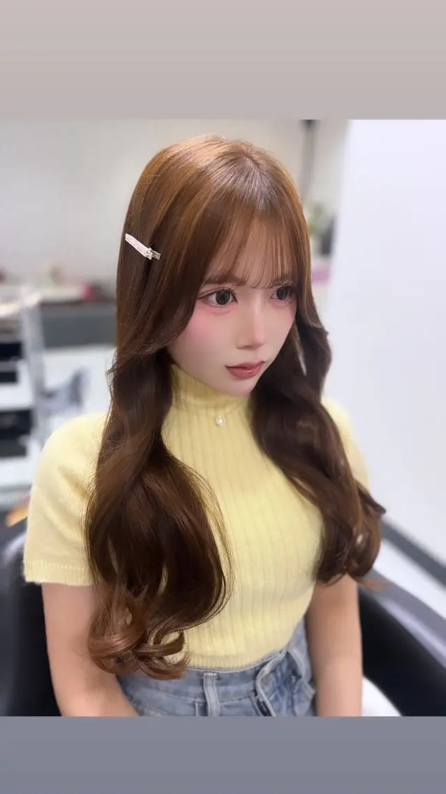 ロング 韓国風ヘア 吉田 麻倫のヘアスタイル