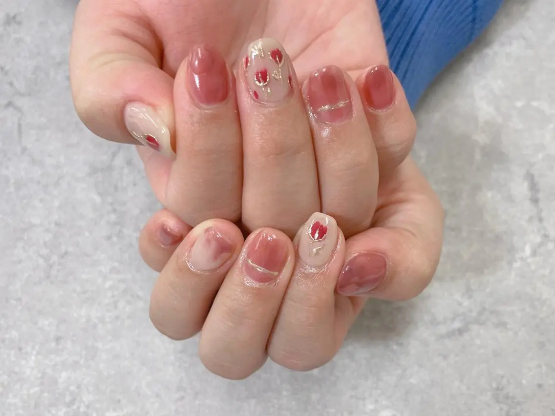 ネイル フラワーネイル ハンドネイル foglia❁. ⌇imamuraのネイルデザイン