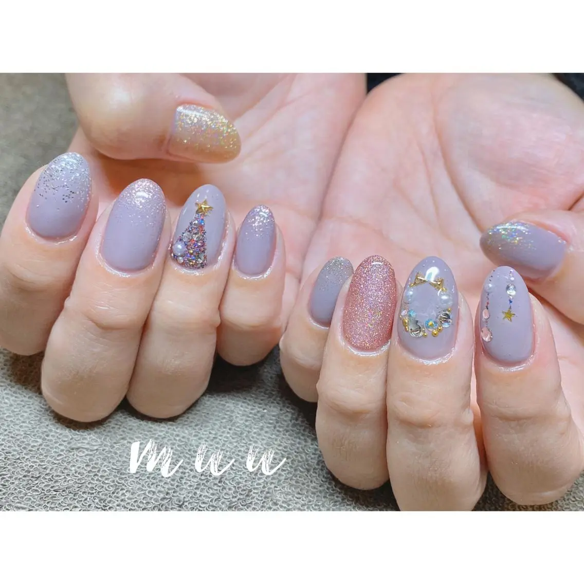ネイル アートネイル ラメ(グリッター) ワンカラーネイル muu nailのネイルデザイン