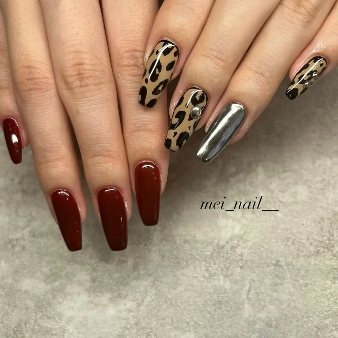 ネイル アニマル柄 ハンドネイル est nail 永山のネイルデザイン