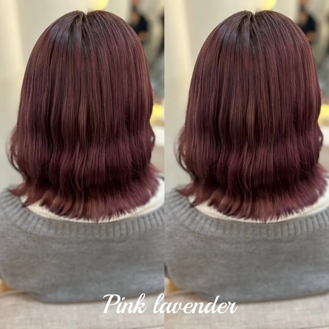 セミロング ピンクラベンダー ヘアカラー トリートメント lovis🧸ゆうあ 🧸/透明感カラーのヘアスタイル