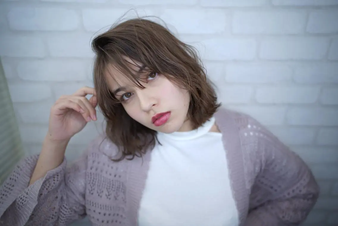 ミディアム カラー パーマ ヘアアレンジ 大久保寿高✨ なりたい色を叶える✨のヘアスタイル