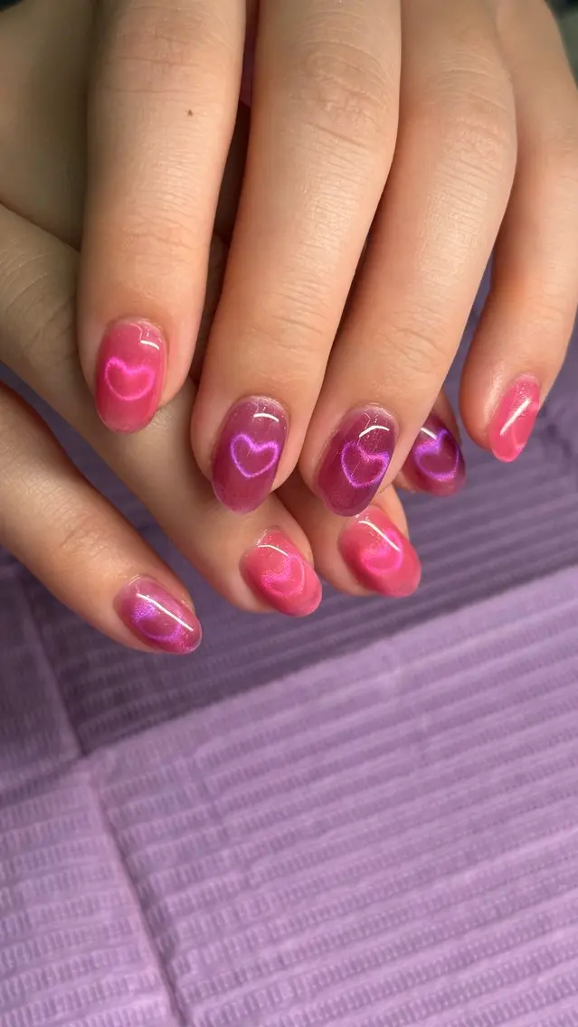 ネイル ハート マグネットネイル Sayumi nailのネイルデザイン