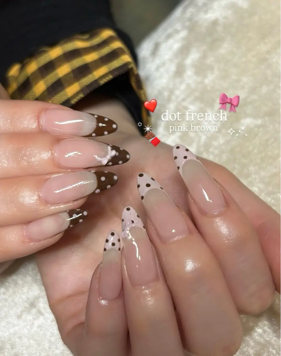 ネイル ドット フレンチネイル Lumos/ 🎀MAI🎀のネイルデザイン